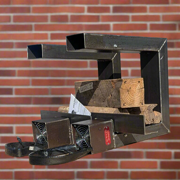 Introducing the DC fireplace grate heat exchanger, simple and effective.