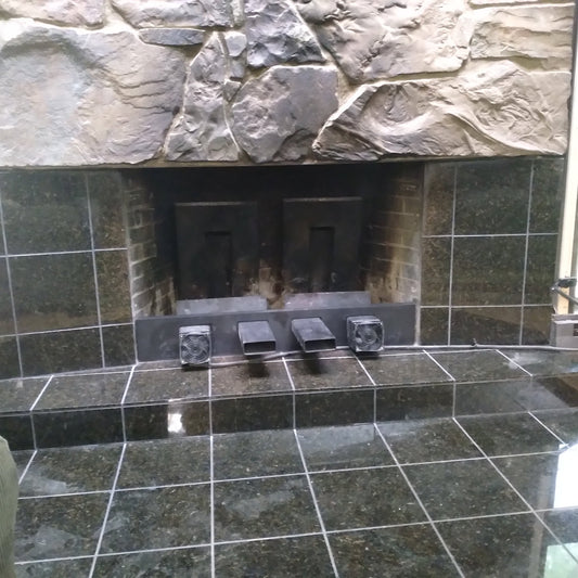 The Hasty Heat Q-Series are designed to interface with glass fireplace doors.