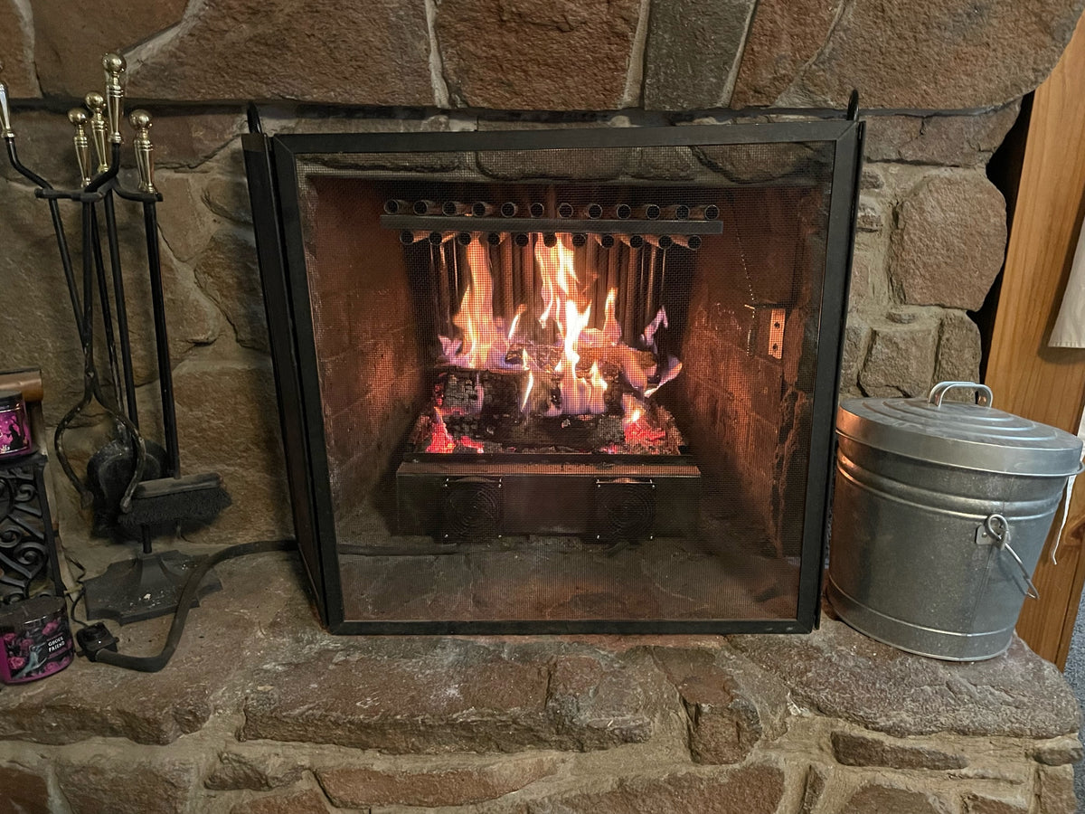 Großer zweireihiger Kamin-Rost-Wärmetauscher mit Rohrgebläse