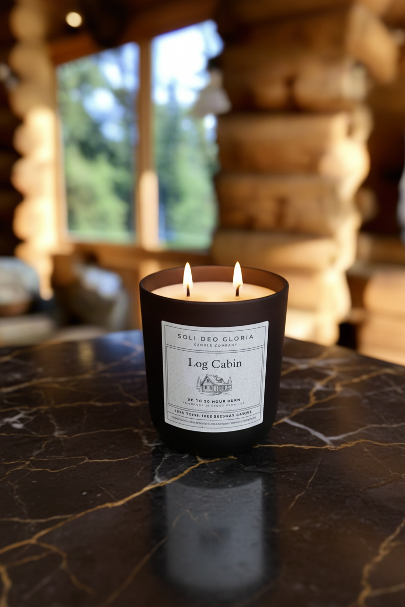 Log Cabin Beeswax Candle | Cozy Woodsy Fall & Winter Candle