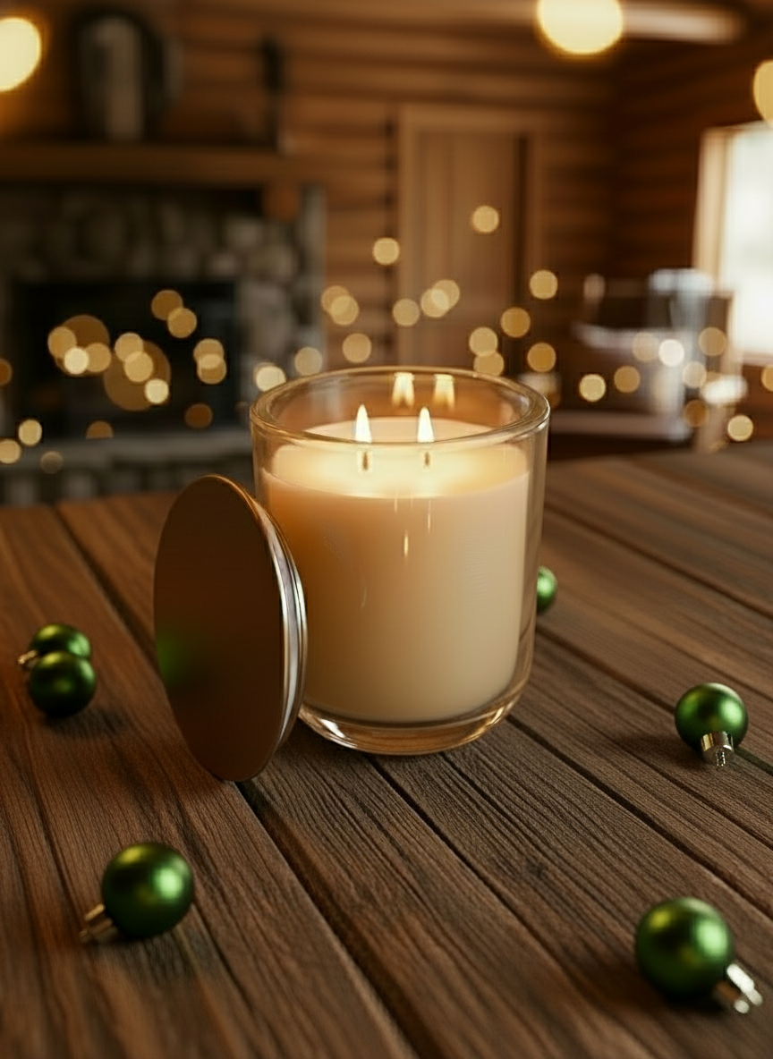 Log Cabin Beeswax Candle | Cozy Woodsy Fall & Winter Candle