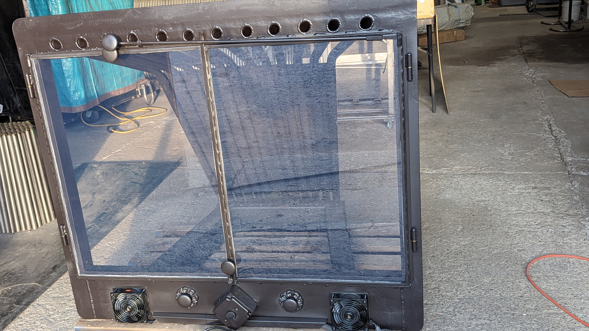 CFI - Custom Fireplace Insert, Fireplace Heat Exchanger, With Ceramic Glass Fireplace Doors