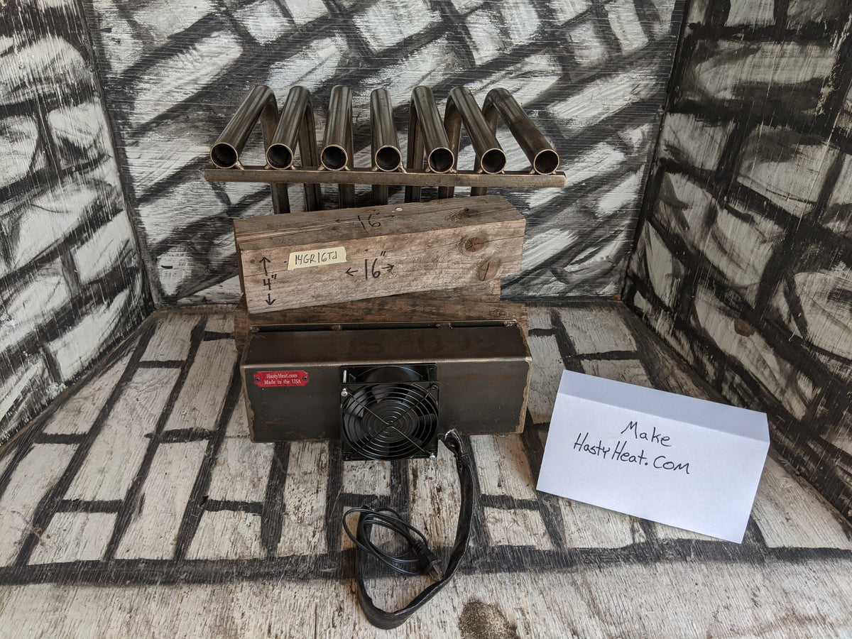 14GR 14" wide Fireplace Grate Heater Heat Exchanger Blower