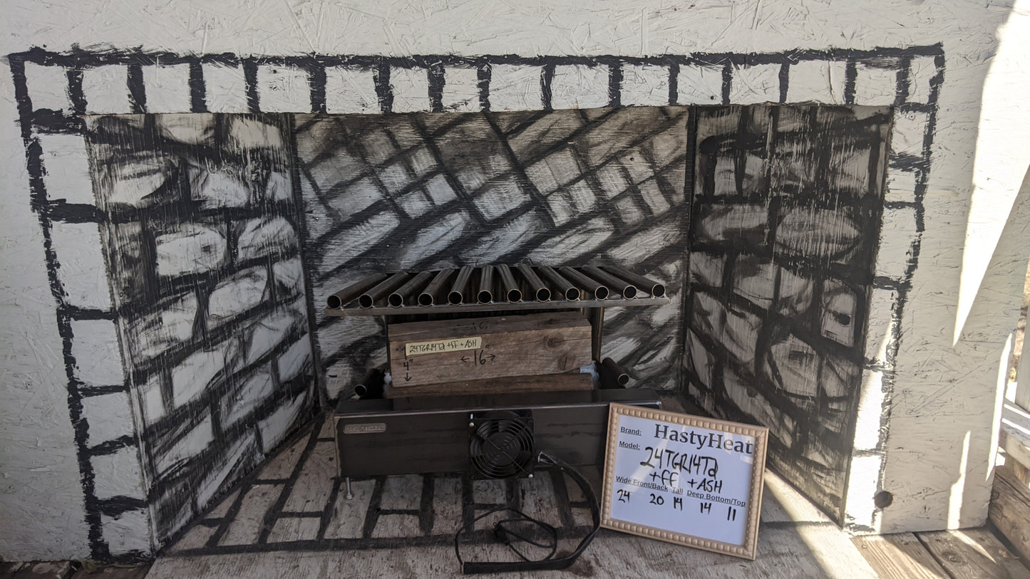 24TGR Large Tapered Fireplace Grate Heater Heat Exchanger Blower