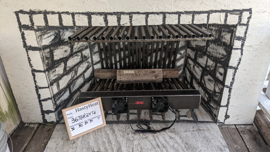36TGR XXL Tapered Fireplace Grate Heater Heat Exchanger Blower