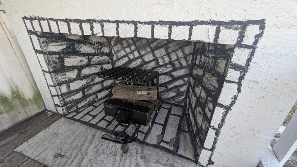 16GR16TD 16 inch wide GR fireplace grate heater with blower, 8 tubes, 16 inch tall/deep