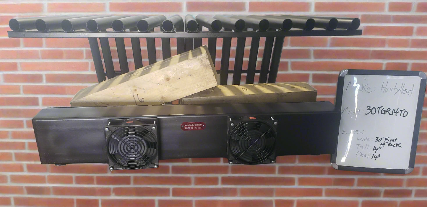 30TGR XL 30" Wide Tapered Fireplace Grate Heater Heat Exchanger Blower