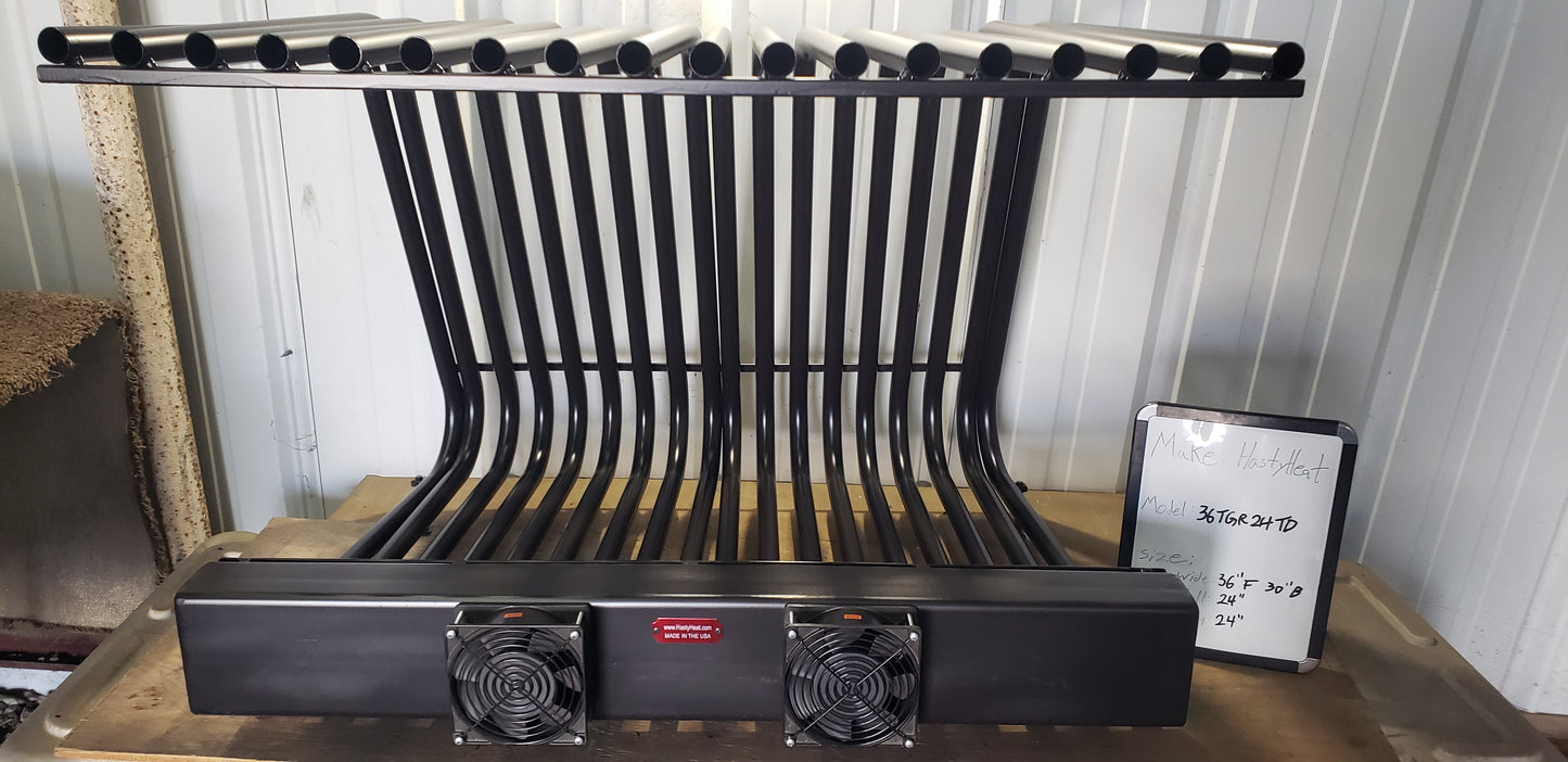 36TGR XXL Tapered Fireplace Grate Heater Heat Exchanger Blower